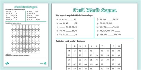 8 Erli Ritmik Sayma Etkinlikleri Teacher Made Twinkl