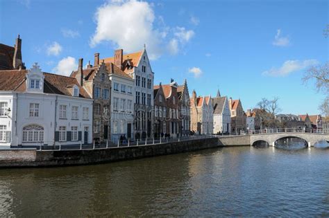 Blue Sky and a Sunny Day at a Canal in Brugge, Belgium Editorial Stock Image - Image of flanders ...