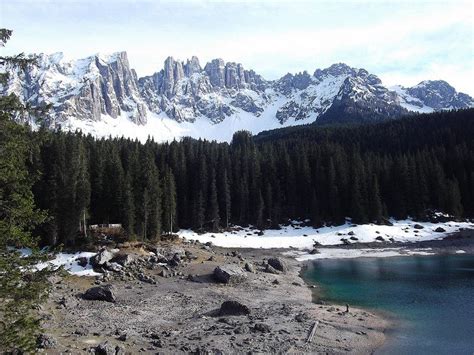 Carezzas Lake Winter Bolzano Italy Favorite Places Bolzano