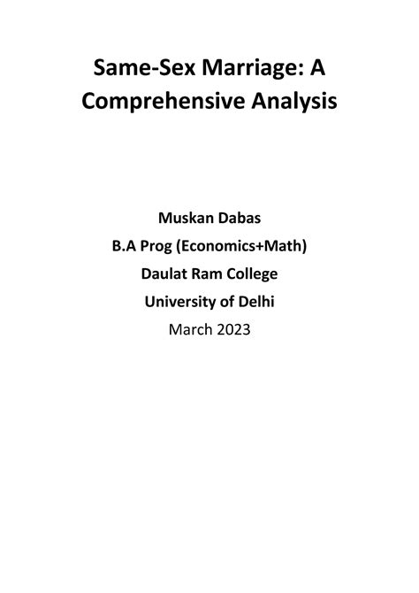 Research Paper On Same Sex Marriage 1 Pdfffff Same Sex Marriage A