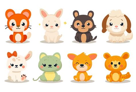 Conjunto De Ilustraciones Vectoriales De Osos De Peluche Lindos