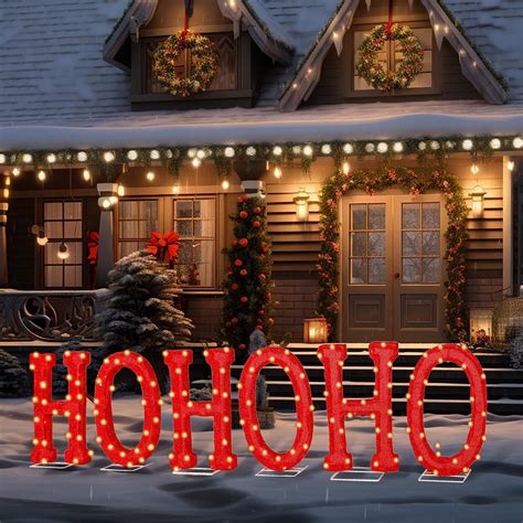 Tradder 6 Pcs Outdoor Christmas Decorations LED Letters Lights 18.5 x ...