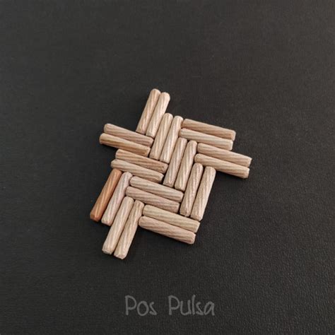 Jual Dowel Kayu Ulir 6x30 Mm Pen Sambungan Kayu 100 Pcs Kab