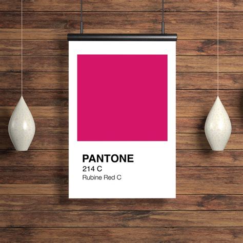 Pantone Rubine Red C Printable Wall Art Geometric Etsy