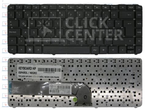 Teclado Hp Dv4 4000 EspaÑol Negro Sin Frame Click Center