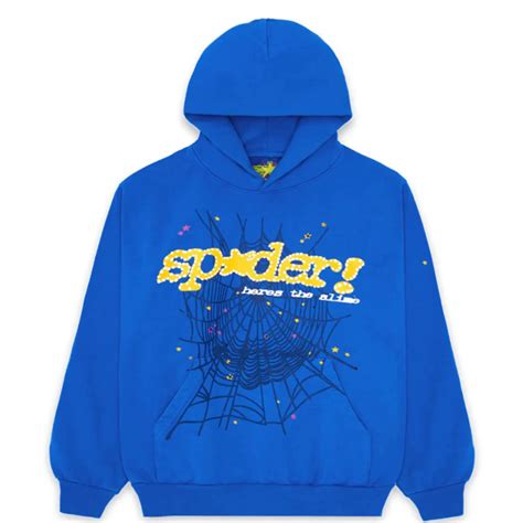 Sp5der Tc Hoodie Blue Miami Streetwear