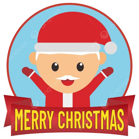 Santa Claus With Red Banner Text Merry Christmas Design Vector Santa