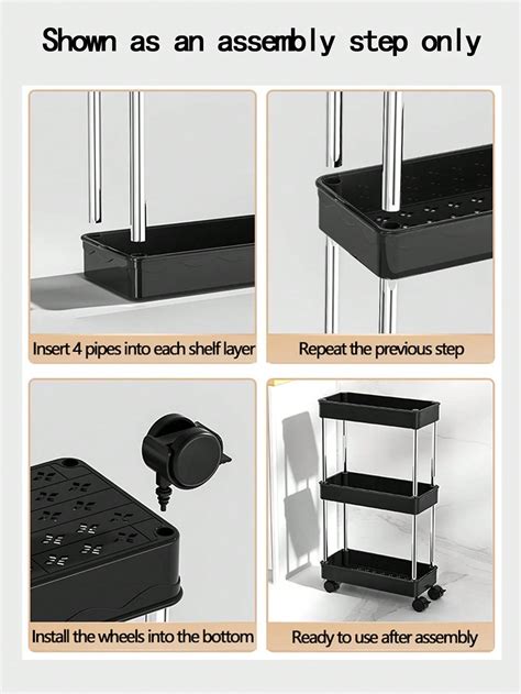 1 Étagère À Roulettes Multifonctionnelle Pour Cuisine Et Salle De Bain