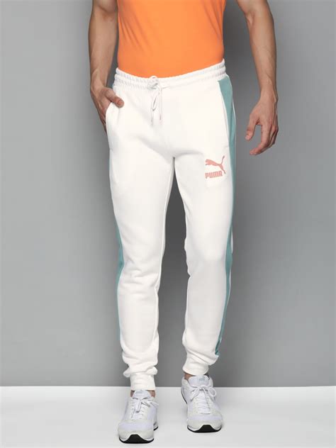 Buy Puma Men White Iconic T7 Double Knit Slim Fit Sustainable Joggers Track Pants For Men