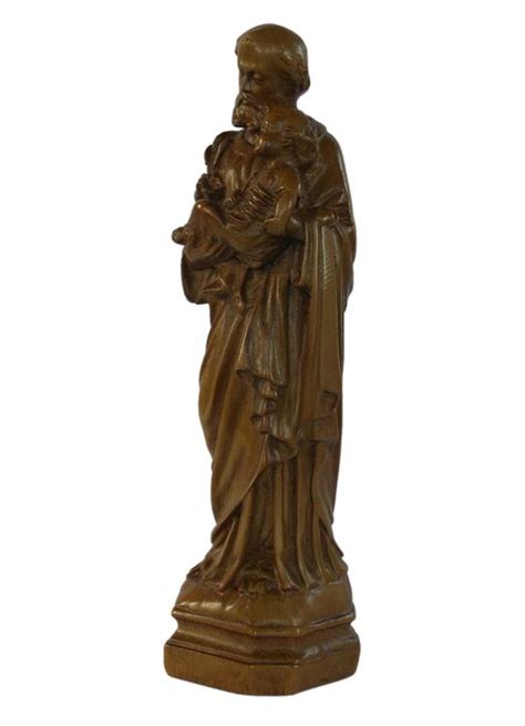 Vente Statuette De St Joseph Bois Clair Statue Religieuse