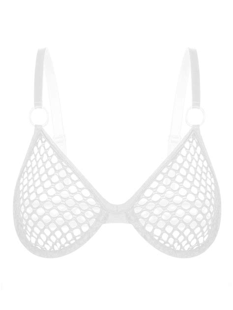 Womens Mesh See Through Bra Brassiere Sexy Sheer Tops Underwire Unlined Lingerie Ebay