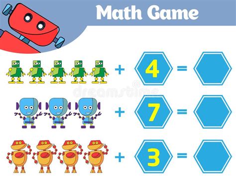 Jogo Educacional Da Matemática Para Crianças Aprendendo A Folha Da