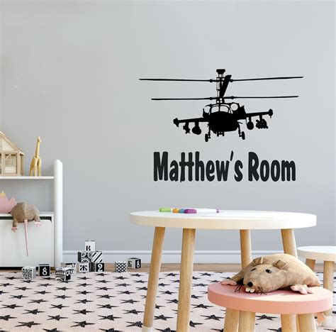 Removable Home Living Room Longbow Apache Blackhawk Helicopter