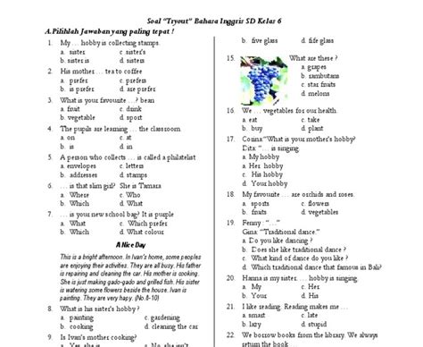 Soal Olimpiade Bahasa Inggris Sd Perumperindo Co Id