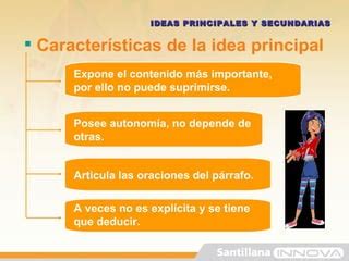 LAS IDEAS PRINCIPALES Y SECUNDARIAS PPT