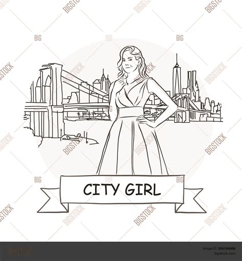 City Girl Cityscape Vector And Photo Free Trial Bigstock