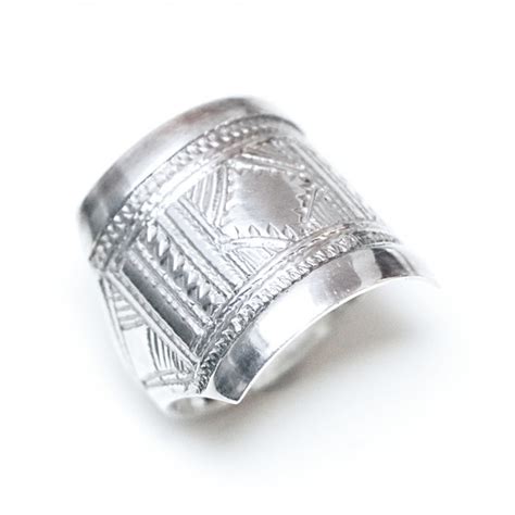 Bijoux ethniques touareg berbères bague en argent 925 chevalière homme