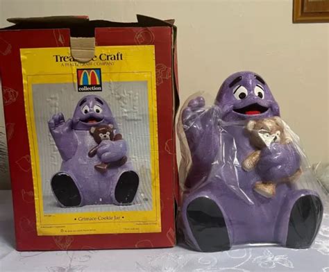 VINTAGE MCDONALDS GRIMACE Ceramic Cookie Jar WBox Purple Treasure Craft