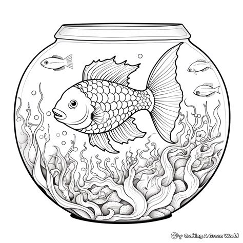 Fish Bowl Coloring Pages Free Printable