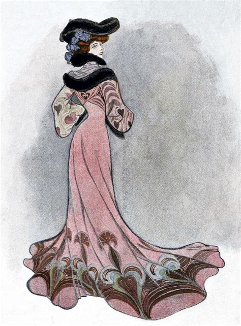 1900s Art Nouveau Fashion Plate LÁMINAS VINTAGE ANTIGUAS RETRO Y POR