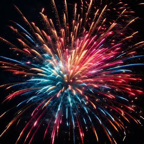 Premium Photo Bright Colors Exploding In Vibrant Firework Display