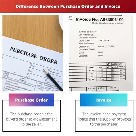 Purchase Order Vs Invoice Difference And Comparison