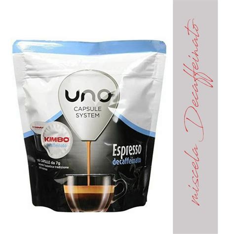 16 Capsule Caffè KIMBO UNO ESPRESSO DECAFFEINATO compatibili UNO SYSTEM