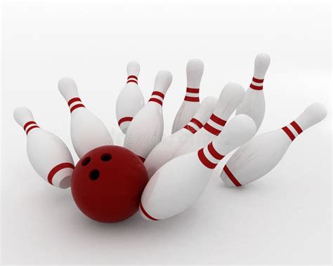 Bowling Ball Crashing Into The Pins Stock Illustration Illustration