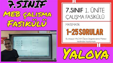 7 SINIF YALOVA MEB ÇALIŞMA FASİKÜLÜ MATEMATİK 1 27 SORULAR PDF YouTube