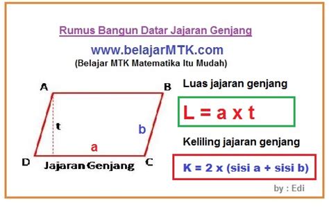 Sifat Sifat Bangun Datar Jajar Genjang