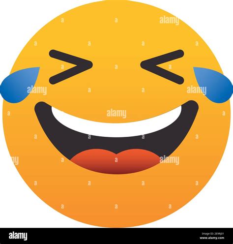 Emoji Face Avec Larmes De Joie Sur Fond Blanc Design Color