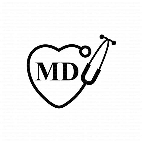 Medical Doctor Svg Md Svg Heart Stethoscope Svg Vector Etsy