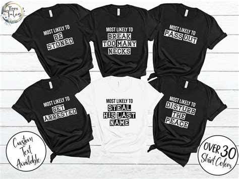 Most Likely To Shirt Bachelorette Party Shirts Most Likely To