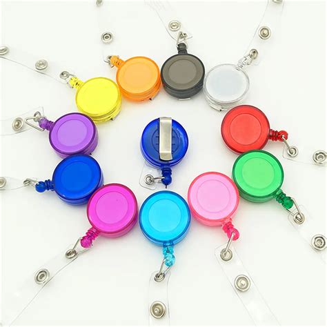 Colour Retractable Pull Badge Reel Zinc Alloy Plastic Lanyards ID Name