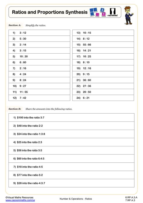 Ratios And Proportions Synthesis Worksheet Fun And Engaging 6th