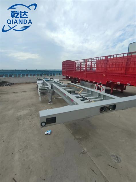 Used Foot Axle Skeleton Ton Container Transport Trailer For