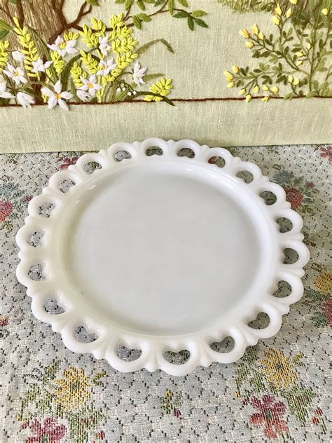 Milk Glass Plates Milk Glass Cake Plate Milk Glass Platter Etsy