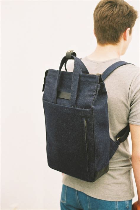 Handle Backpack Denim Tote Bag Leather Denim Tote Bags Backpack Bags