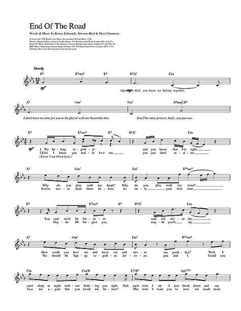 End Of The Road chords by Boyz II Men (Melody Line, Lyrics & Chords ...