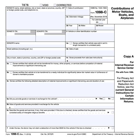 Filing Form 1098-C for Vehicle, Boat, and Airplane Donations