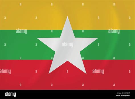 Vector Image Of The Myanmar Waving Flag Stock Vector Image And Art Alamy