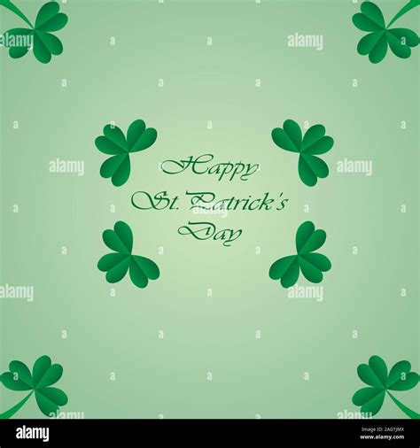 Saint Patricks Day Clovers Green Background Stock Vector Image And Art