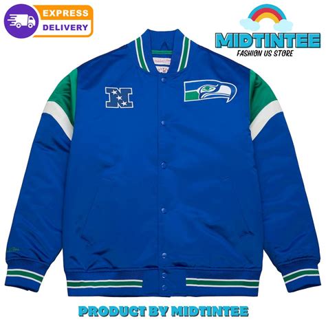 Seattle Seahawks Nfl 2023 Blue Bomber Jacket Midtintee