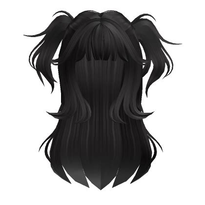 Cute Messy Half Up Pigtails Black S Code Price RblxTrade