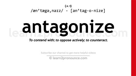 Pronunciation of Antagonize | Definition of Antagonize - YouTube