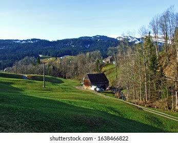 Schafbergalm Above Wolfgangsee On Flanks Schafbergspitze Stock Photo