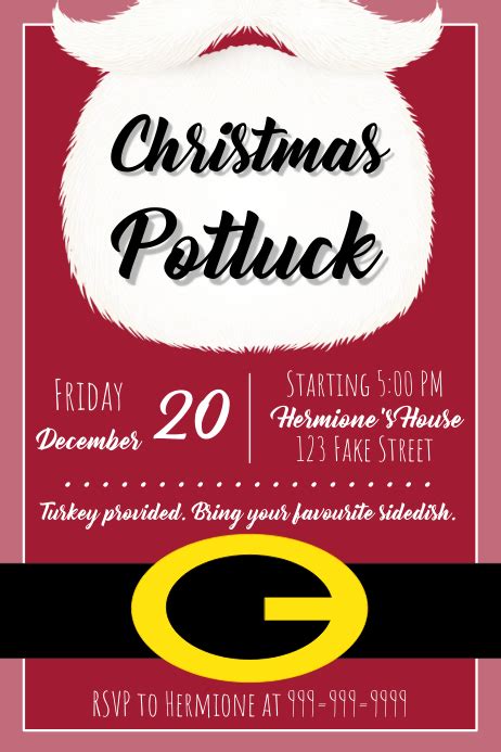 Template Christmas Potluck Postermywall