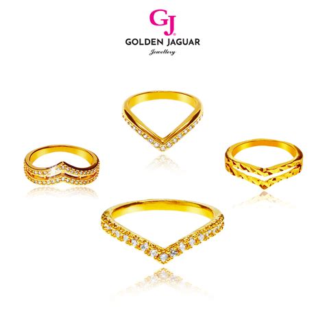 GJ Jewellery Emas Bangkok Emas Korea 24k Gold Plated V Ring Series V