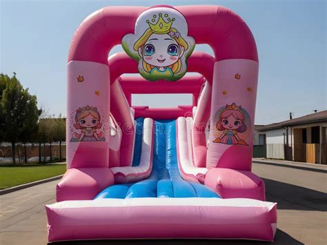 La Inflable Y Colorida Princesa Rebotan Casa Deslizamiento De Agua En