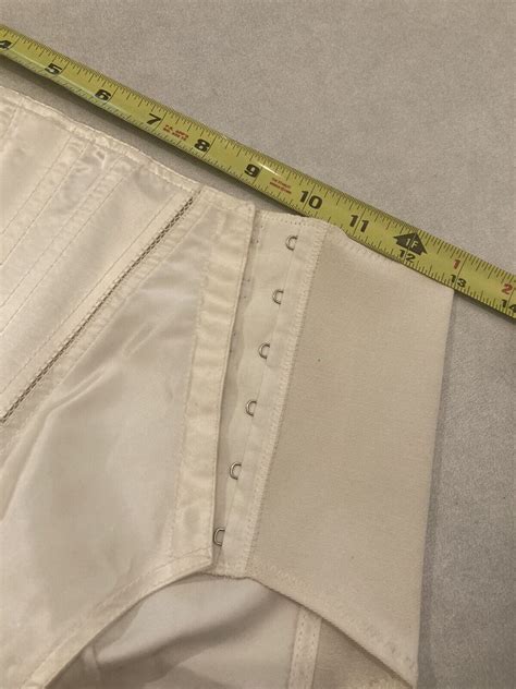 Vintage 50s 60s Garter Belt Pin Up Satin Ivory Whit Gem